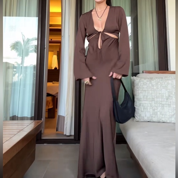 Silk brown dress - Picture 6 of 6